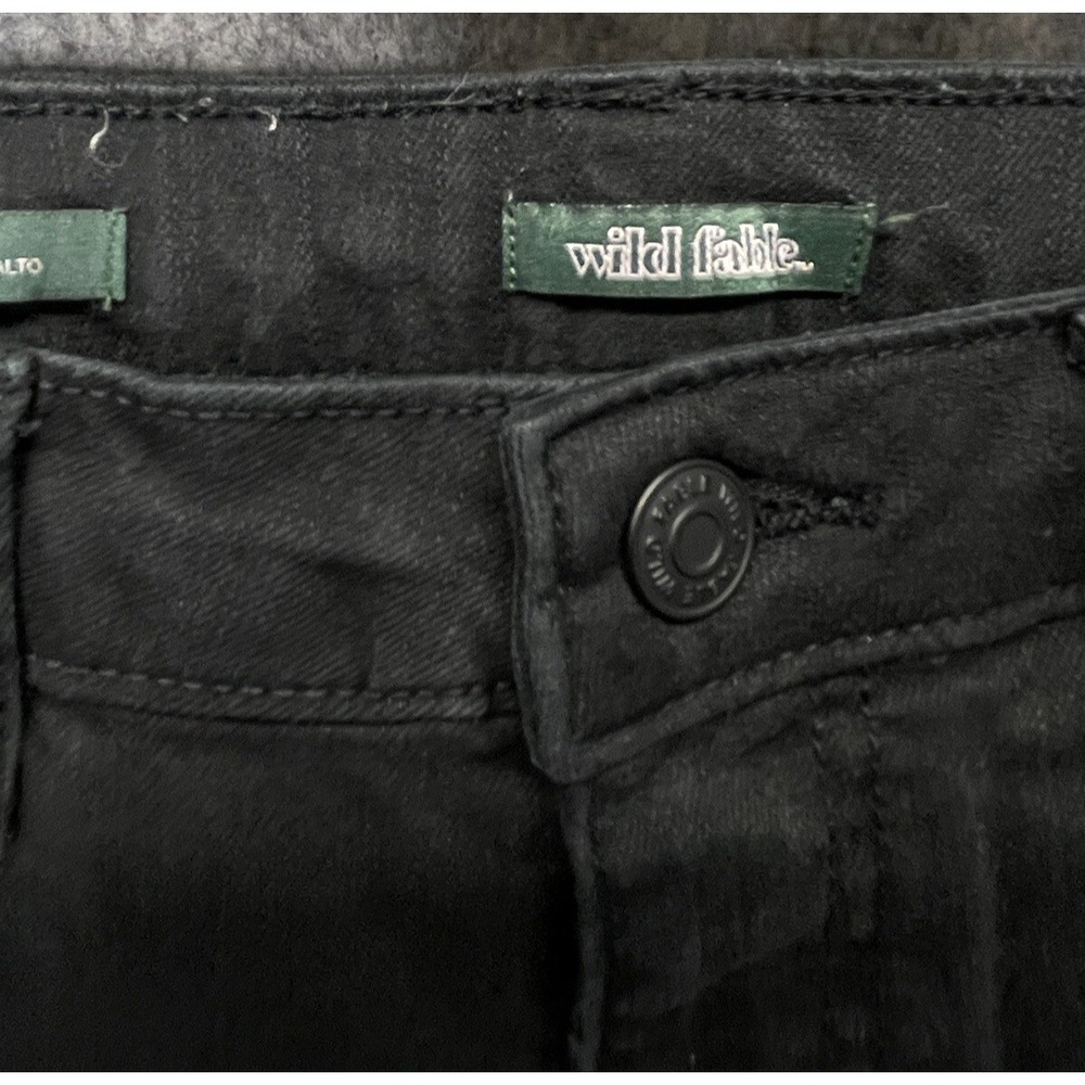 Wild Fable Womens Skinny Jeans Black Distressed Ripped Size 4 High Waisted - Picture 4 of 13